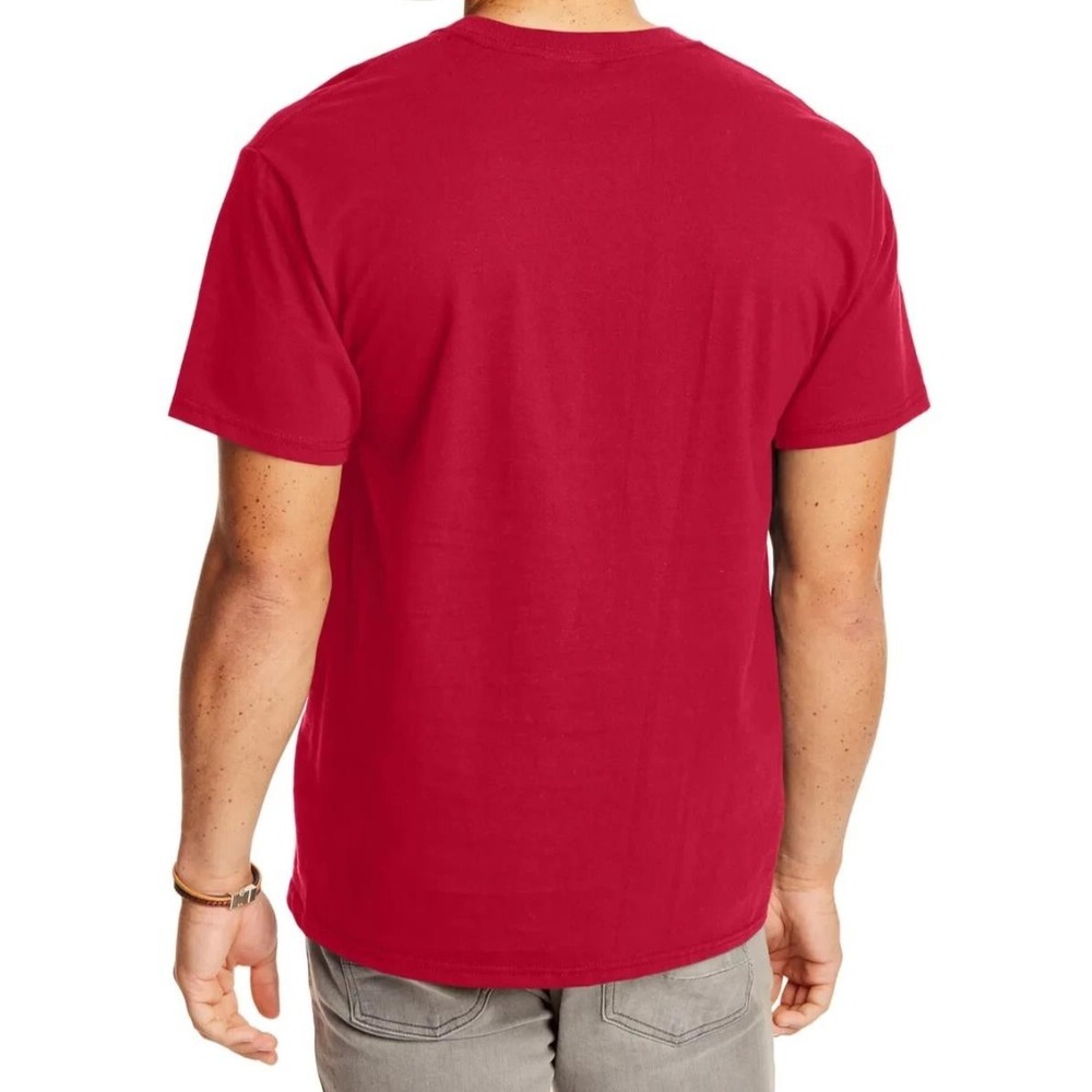 ✨2/$20 Hanes Beefy-T Relaxed Fit Pocket Tee Chili Pepper Red Shirt Men's Size XL - Picture 4 of 14